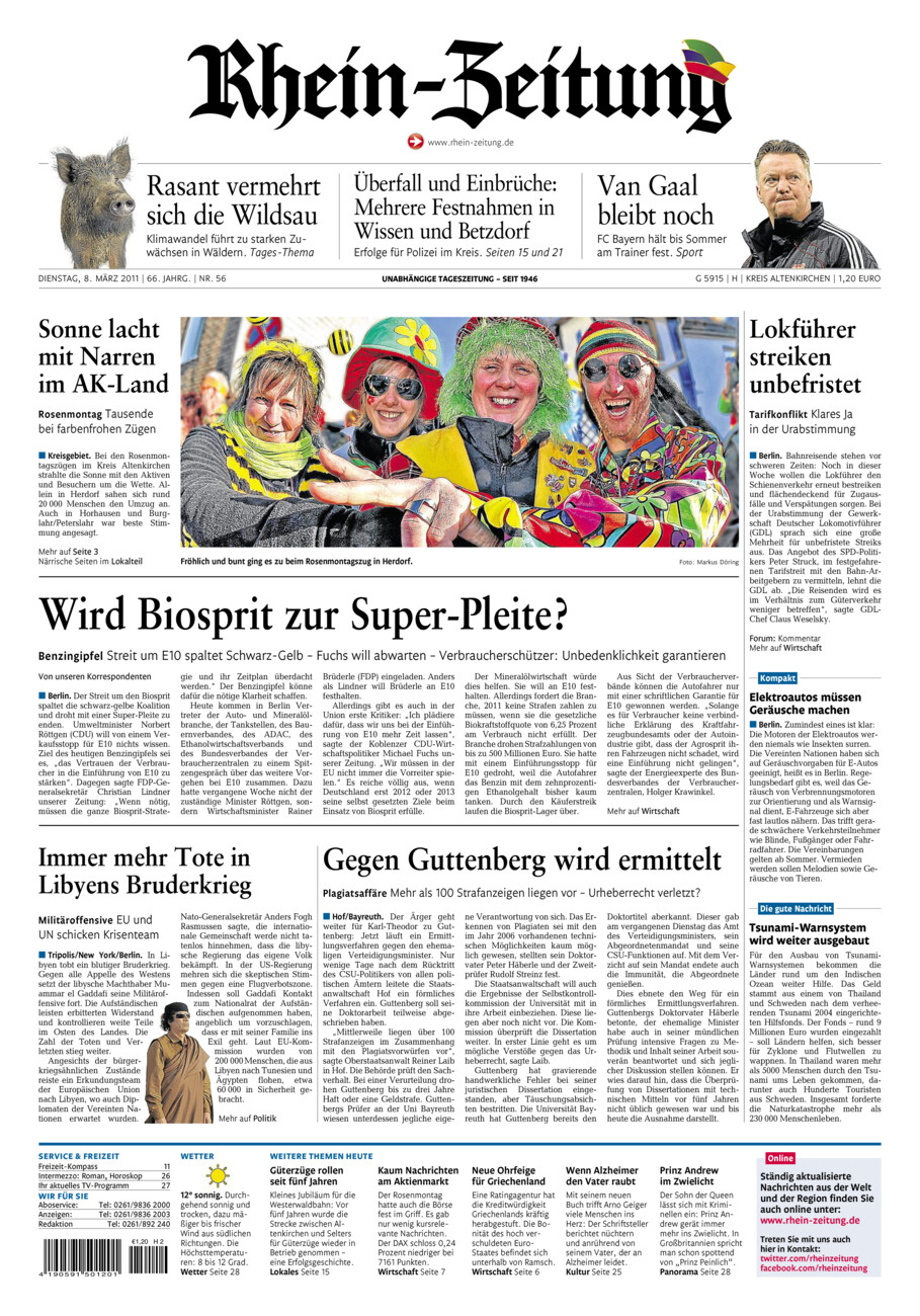 Rhein-Zeitung Kreis Altenkirchen vom Dienstag, 08.03.2011