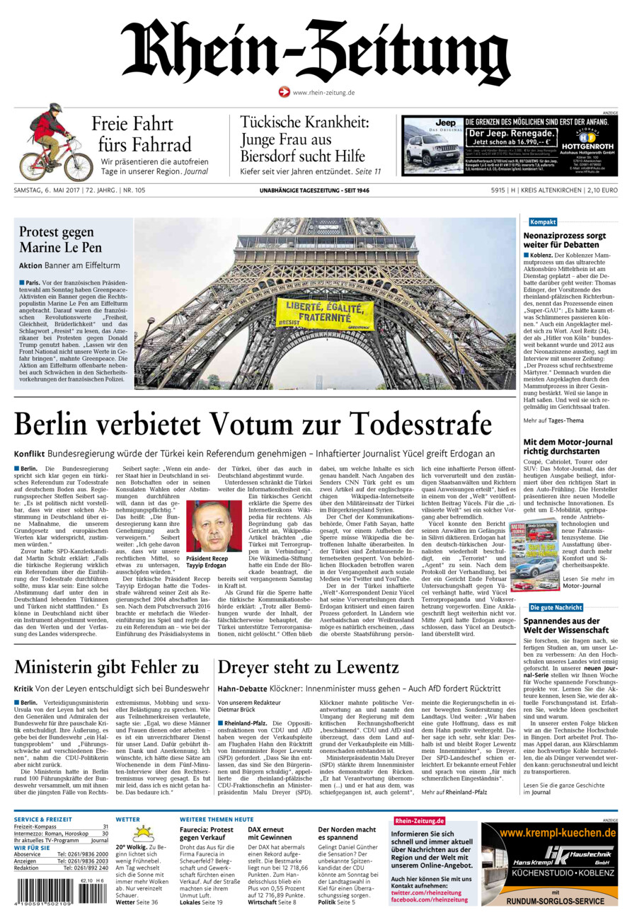 Rhein-Zeitung Kreis Altenkirchen vom Samstag, 06.05.2017