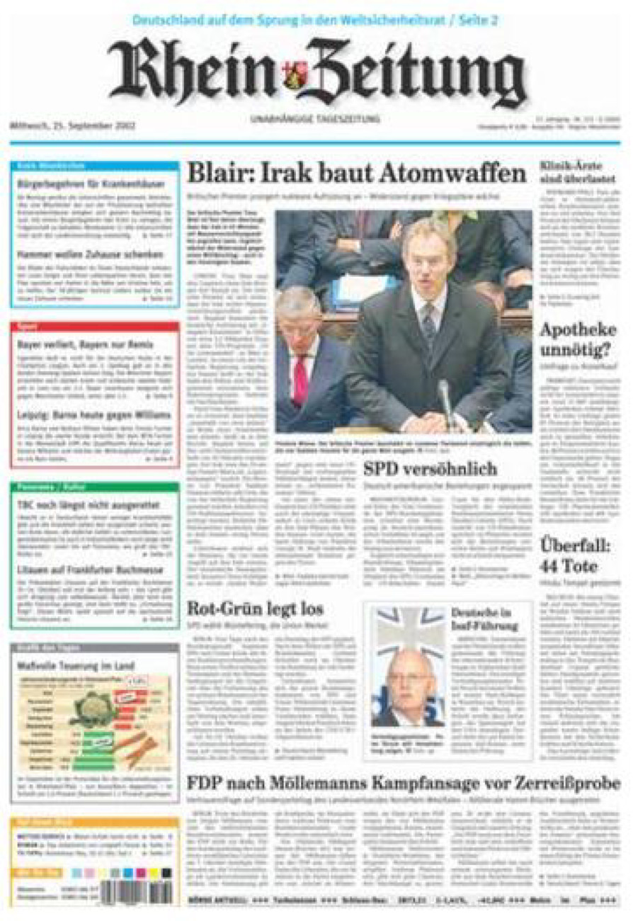 Rhein-Zeitung Kreis Altenkirchen vom Mittwoch, 25.09.2002