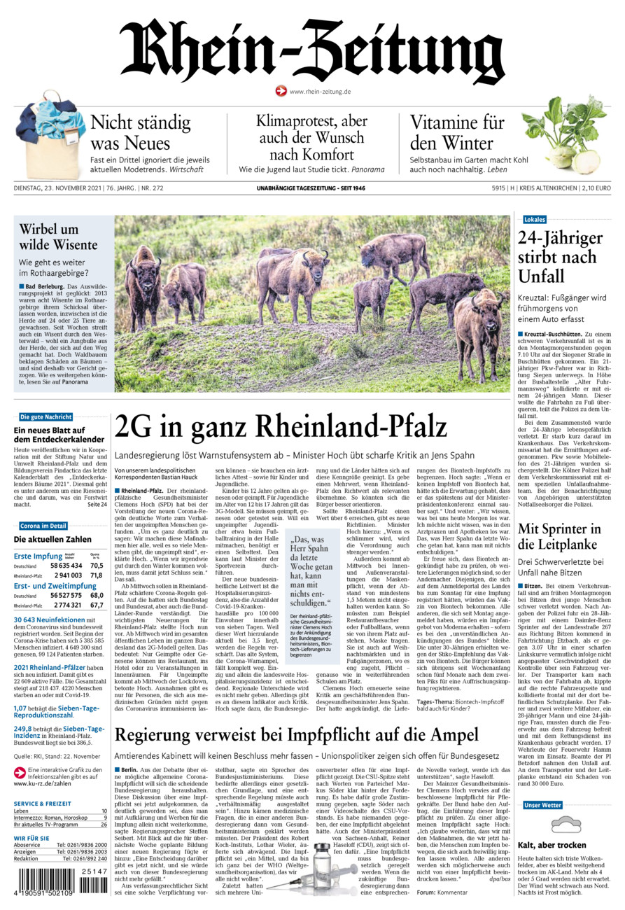 Rhein-Zeitung Kreis Altenkirchen vom Dienstag, 23.11.2021