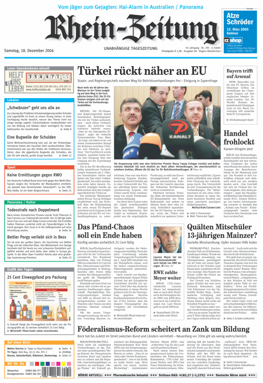 Rhein-Zeitung Kreis Altenkirchen vom Samstag, 18.12.2004