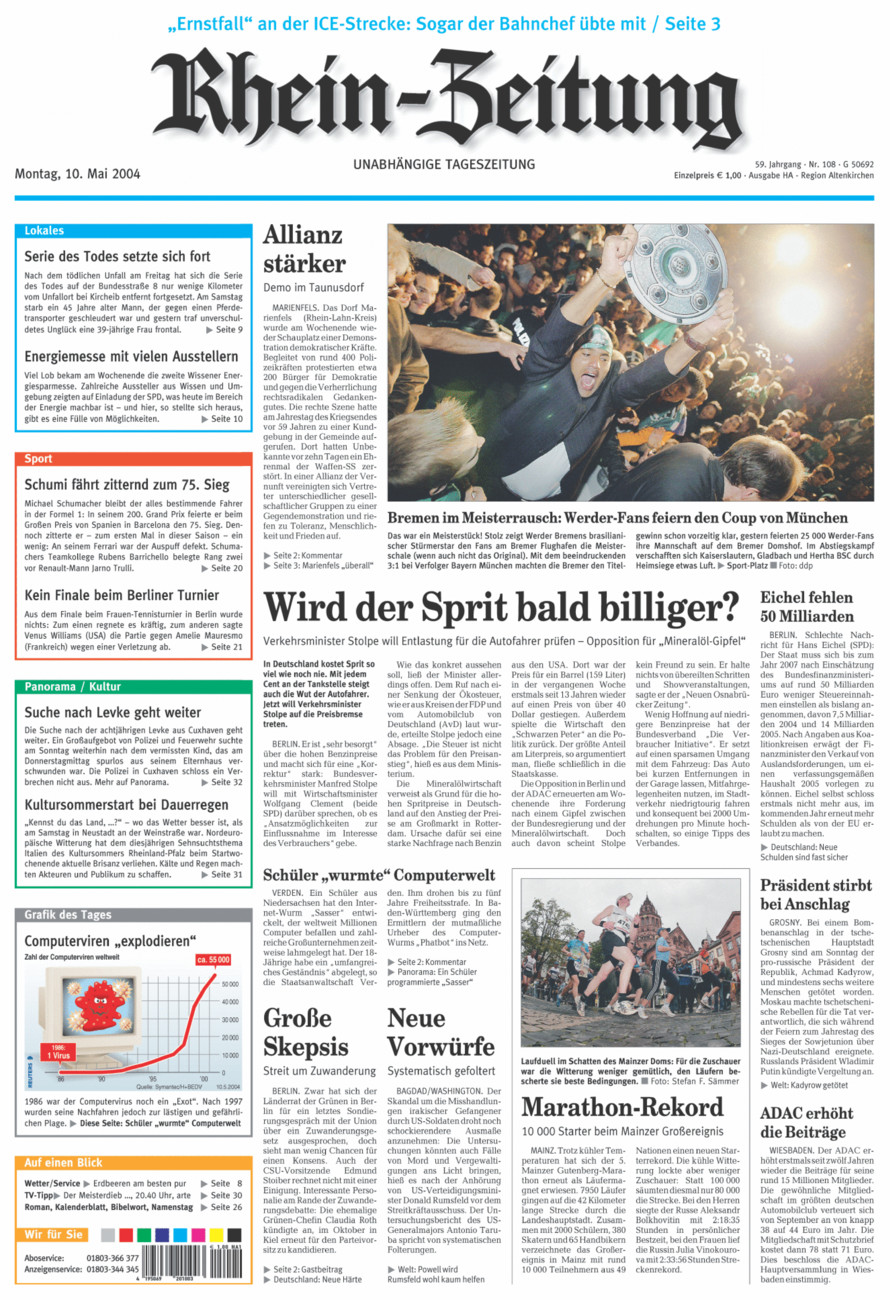 Rhein-Zeitung Kreis Altenkirchen vom Montag, 10.05.2004