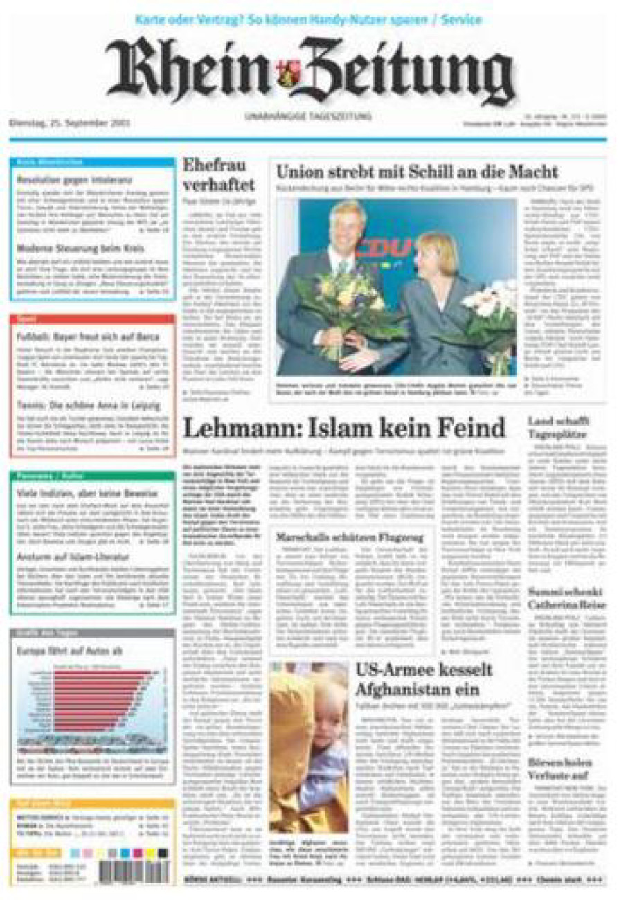 Rhein-Zeitung Kreis Altenkirchen vom Dienstag, 25.09.2001