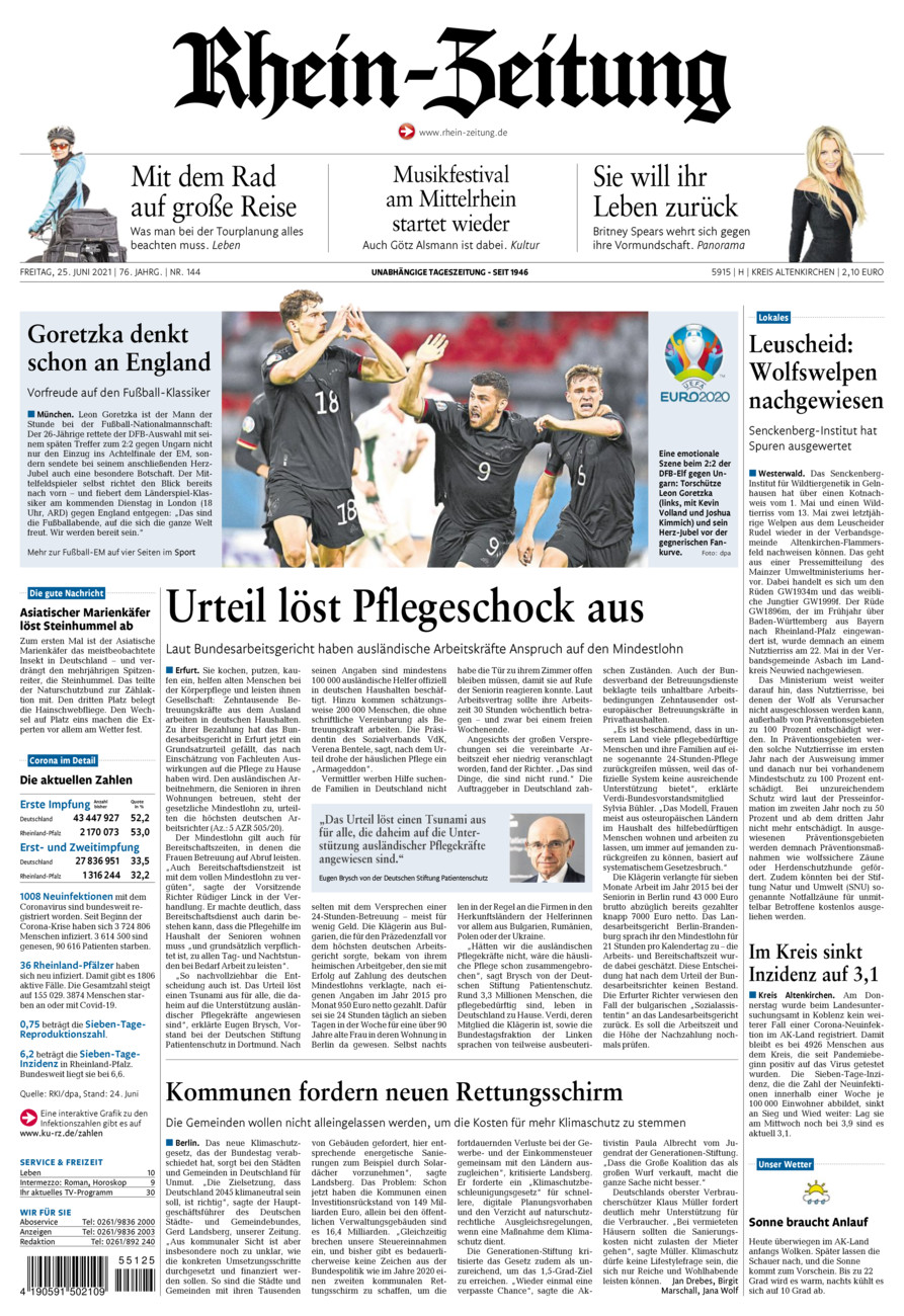 Rhein-Zeitung Kreis Altenkirchen vom Freitag, 25.06.2021