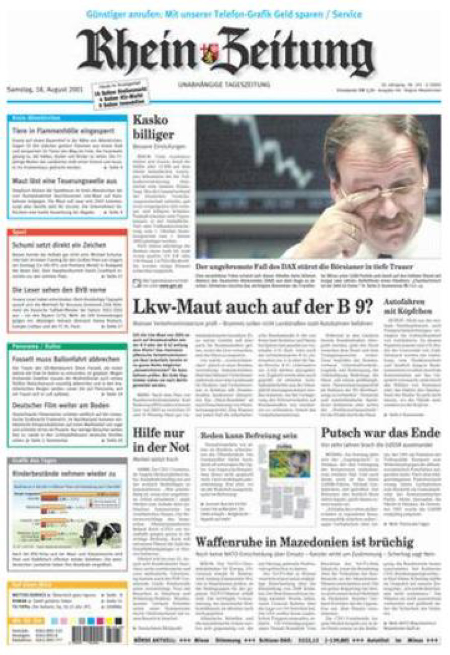 Rhein-Zeitung Kreis Altenkirchen vom Samstag, 18.08.2001