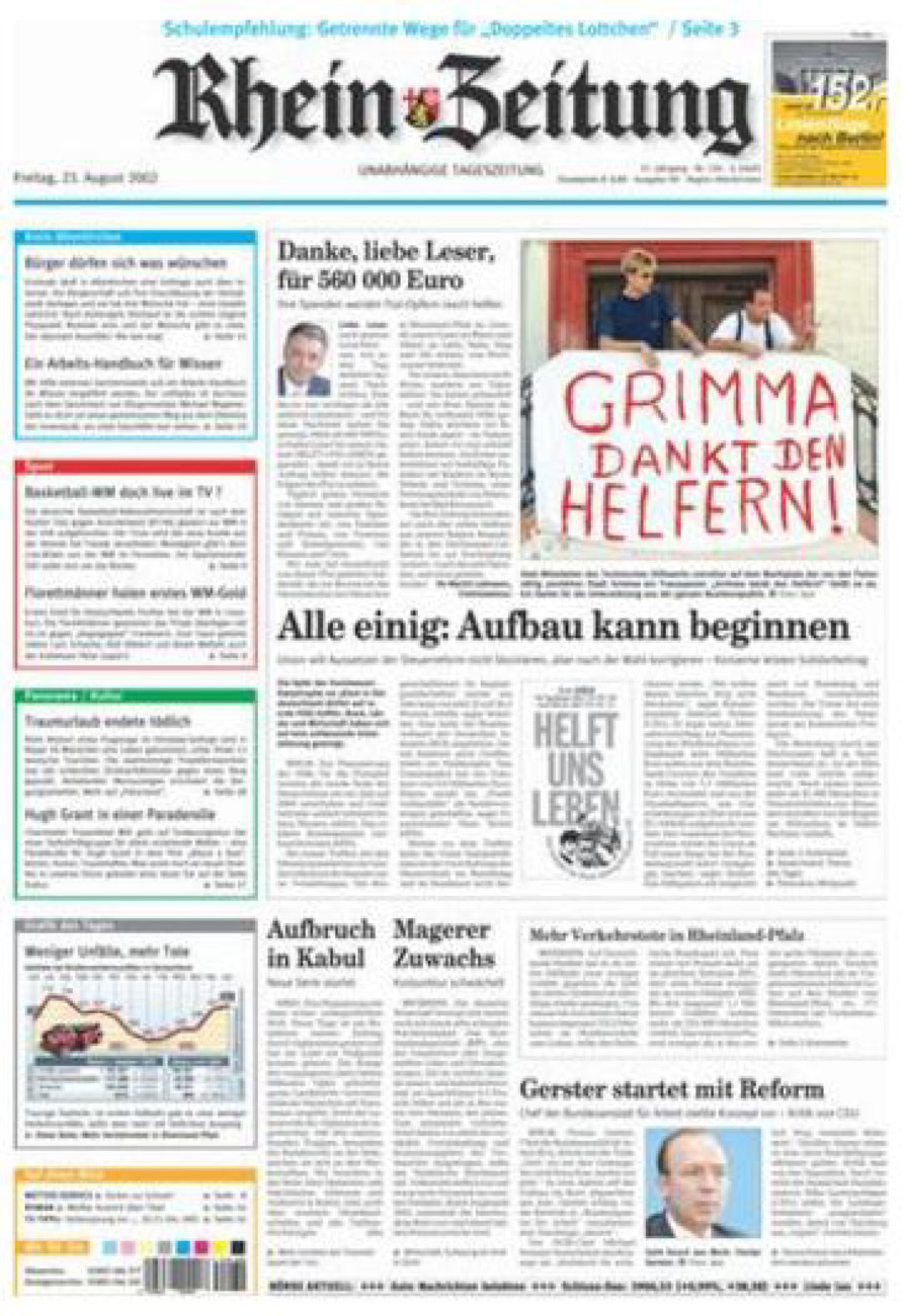 Rhein-Zeitung Kreis Altenkirchen vom Freitag, 23.08.2002