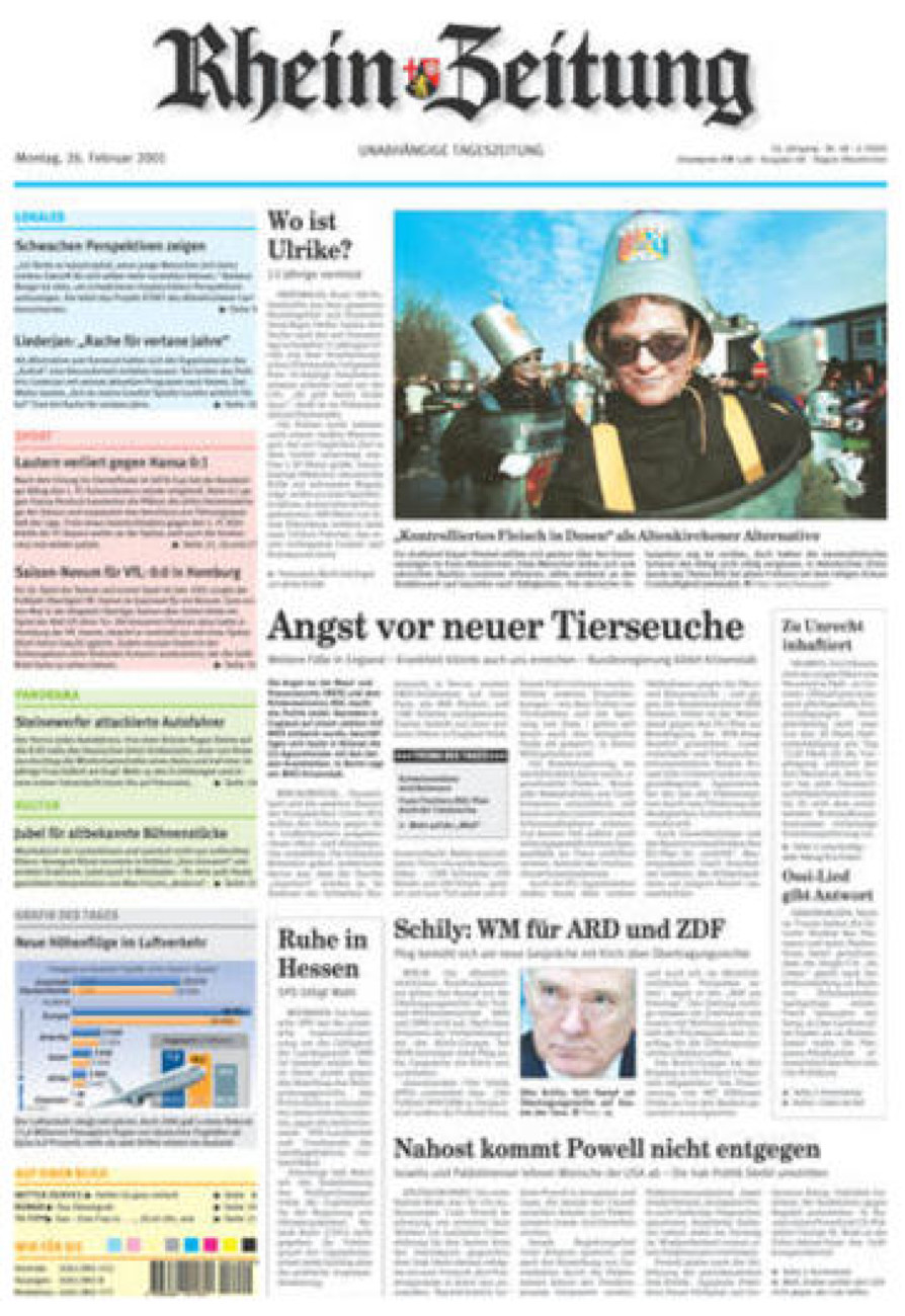 Rhein-Zeitung Kreis Altenkirchen vom Montag, 26.02.2001