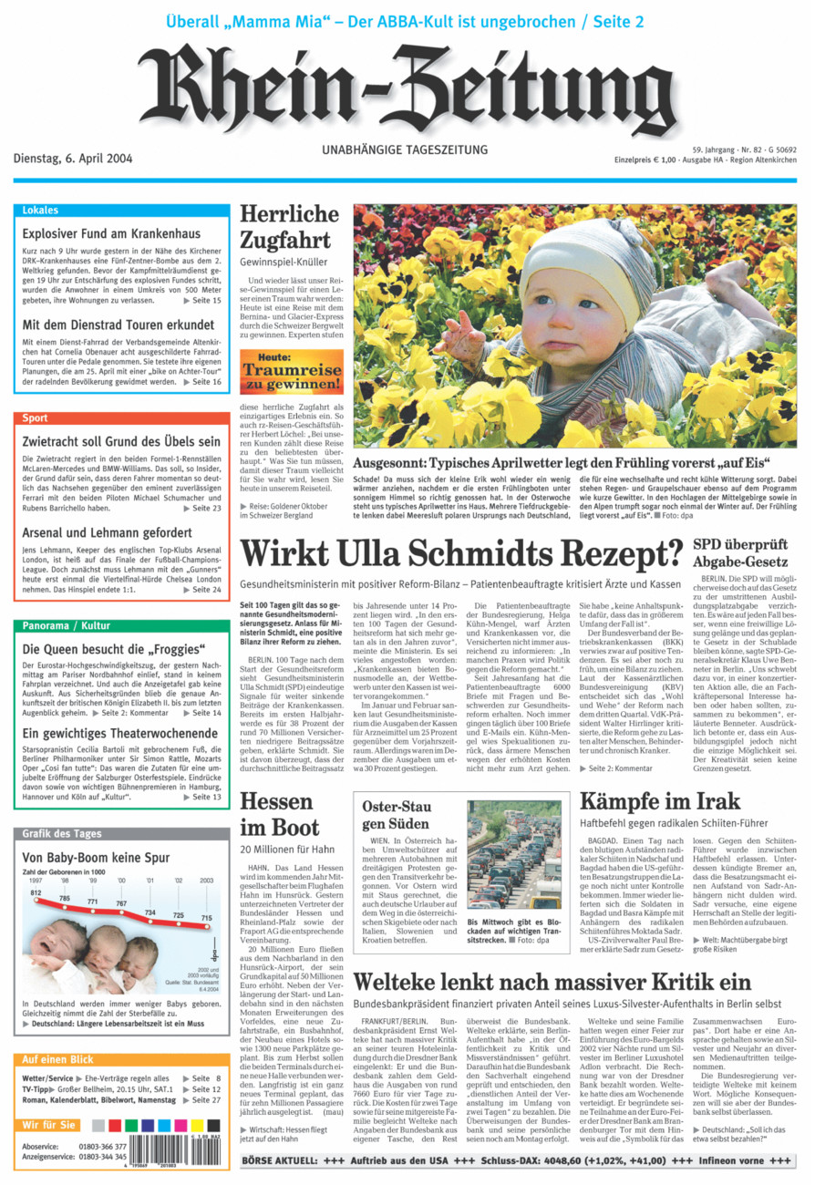 Rhein-Zeitung Kreis Altenkirchen vom Dienstag, 06.04.2004