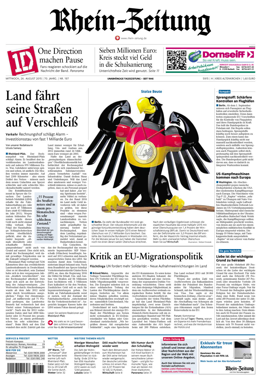 Rhein-Zeitung Kreis Altenkirchen vom Mittwoch, 26.08.2015