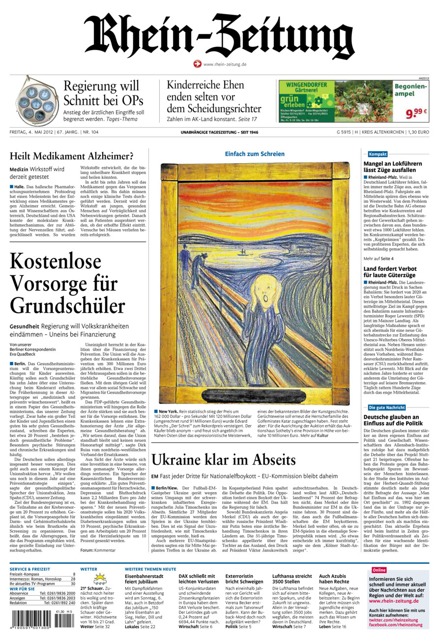 Rhein-Zeitung Kreis Altenkirchen vom Freitag, 04.05.2012