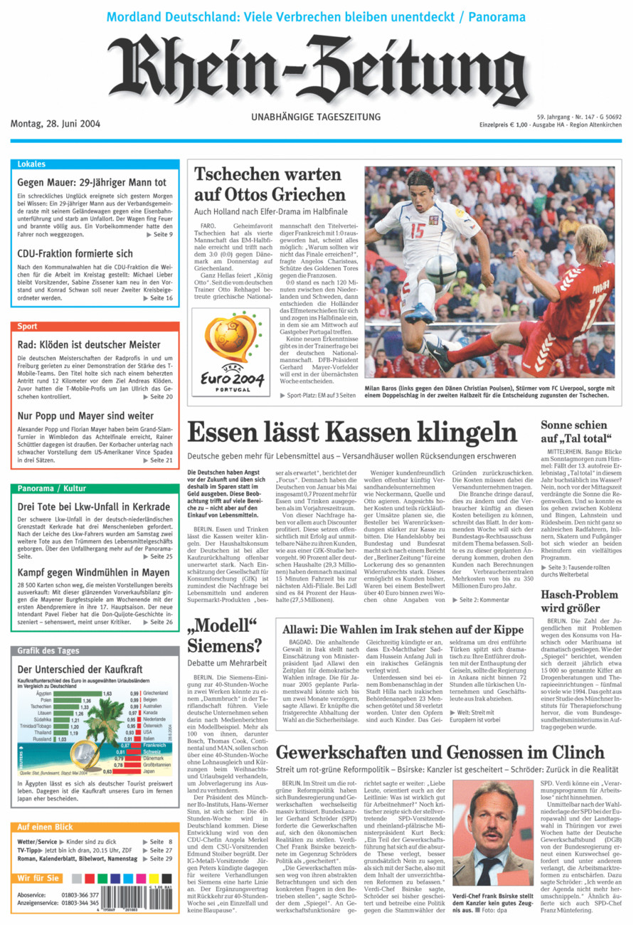 Rhein-Zeitung Kreis Altenkirchen vom Montag, 28.06.2004