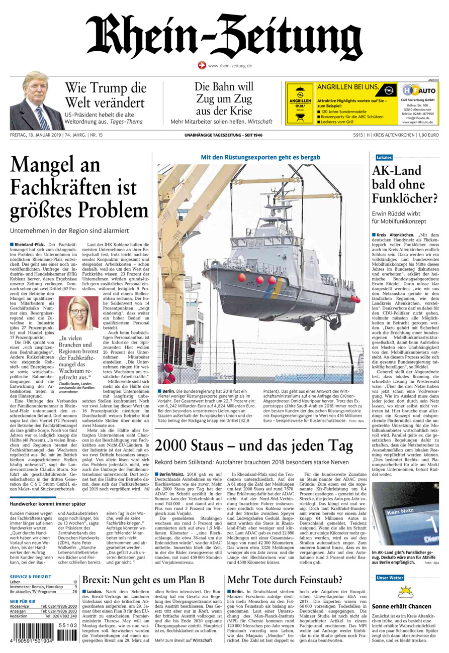 Rhein-Zeitung Kreis Altenkirchen vom Freitag, 18.01.2019