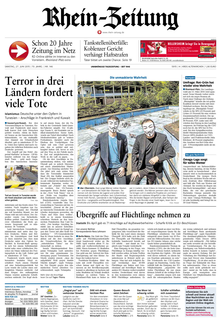 Rhein-Zeitung Kreis Altenkirchen vom Samstag, 27.06.2015