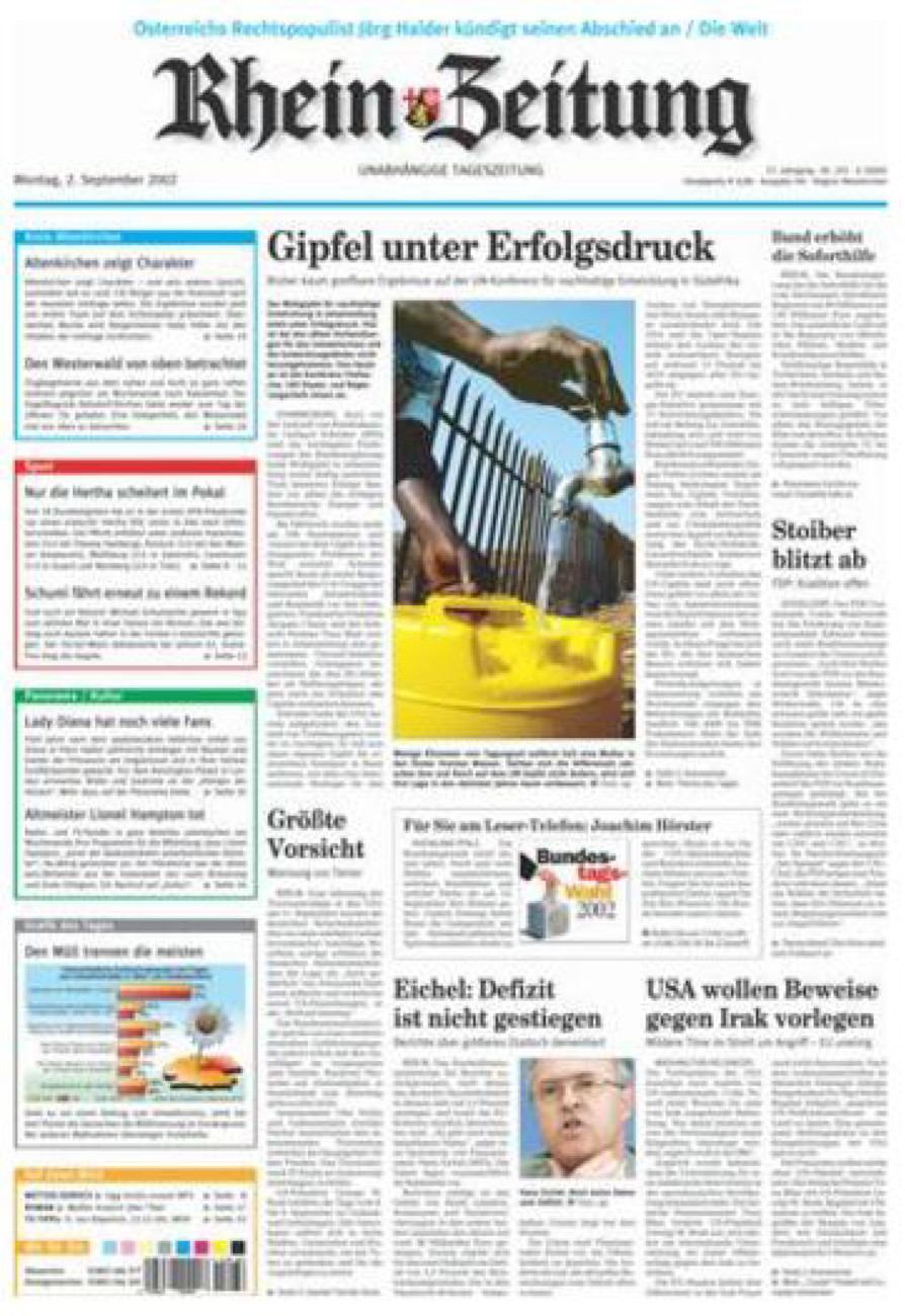 Rhein-Zeitung Kreis Altenkirchen vom Montag, 02.09.2002