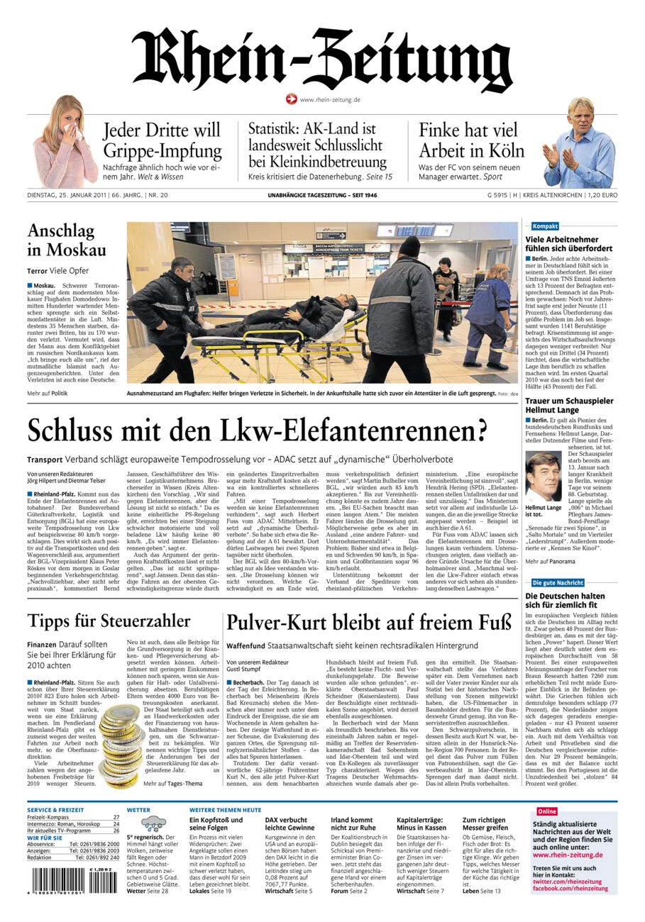 Rhein-Zeitung Kreis Altenkirchen vom Dienstag, 25.01.2011
