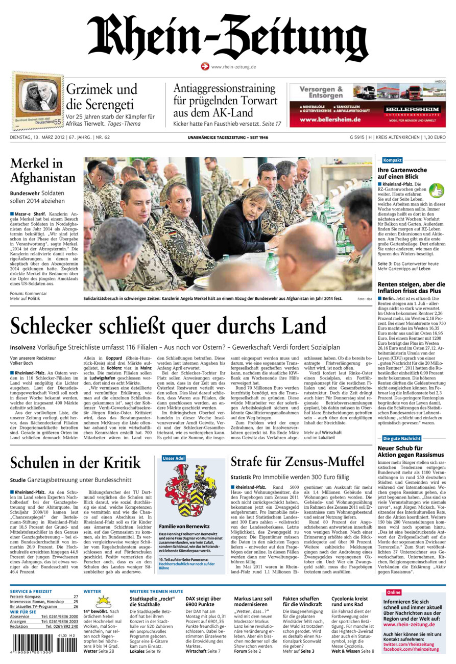Rhein-Zeitung Kreis Altenkirchen vom Dienstag, 13.03.2012