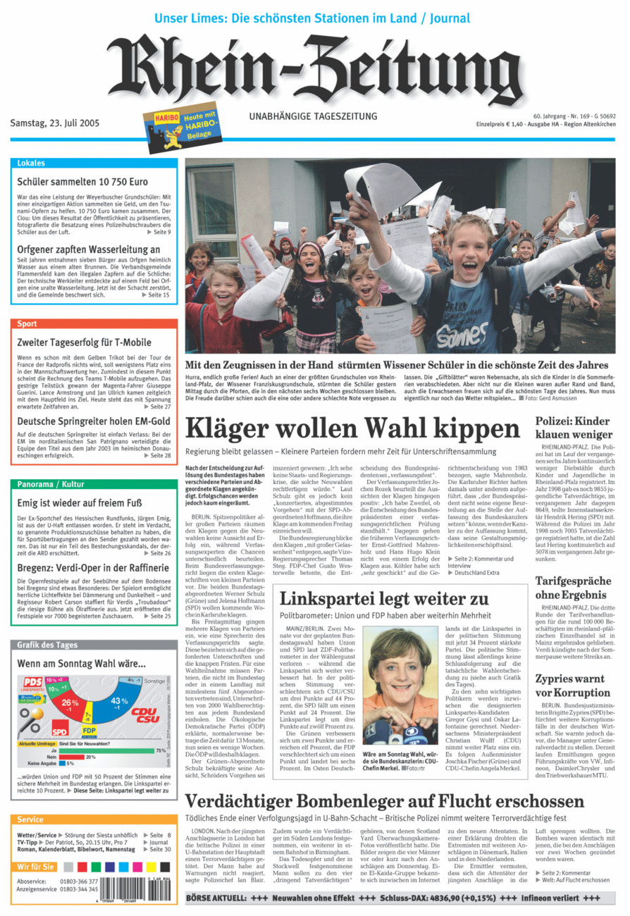 Rhein-Zeitung Kreis Altenkirchen vom Samstag, 23.07.2005