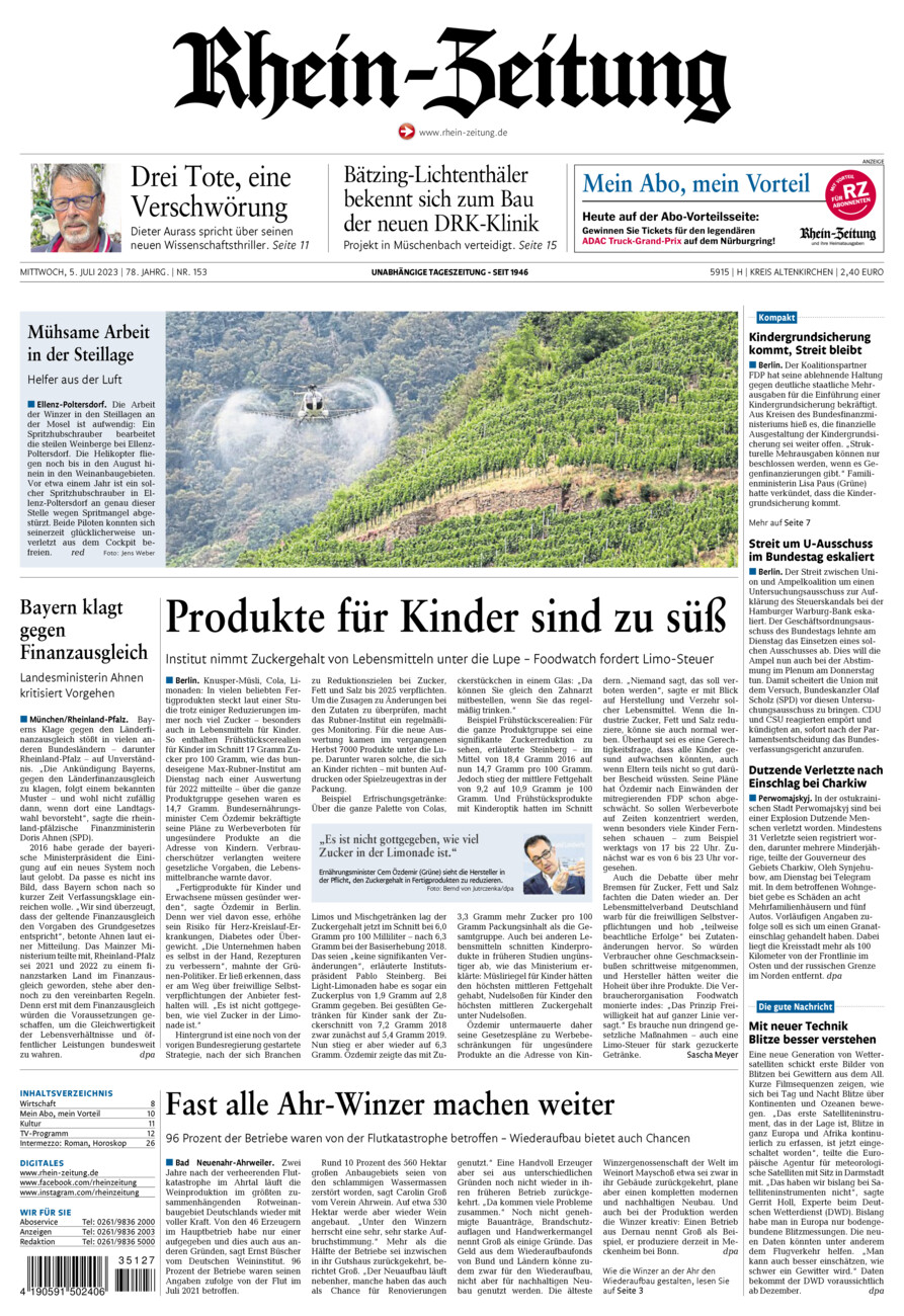 Rhein-Zeitung Kreis Altenkirchen vom Mittwoch, 05.07.2023
