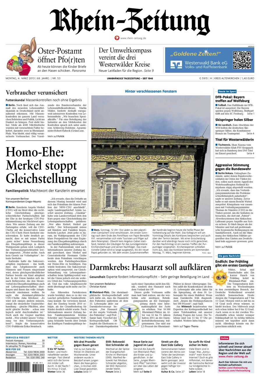 Rhein-Zeitung Kreis Altenkirchen vom Montag, 04.03.2013