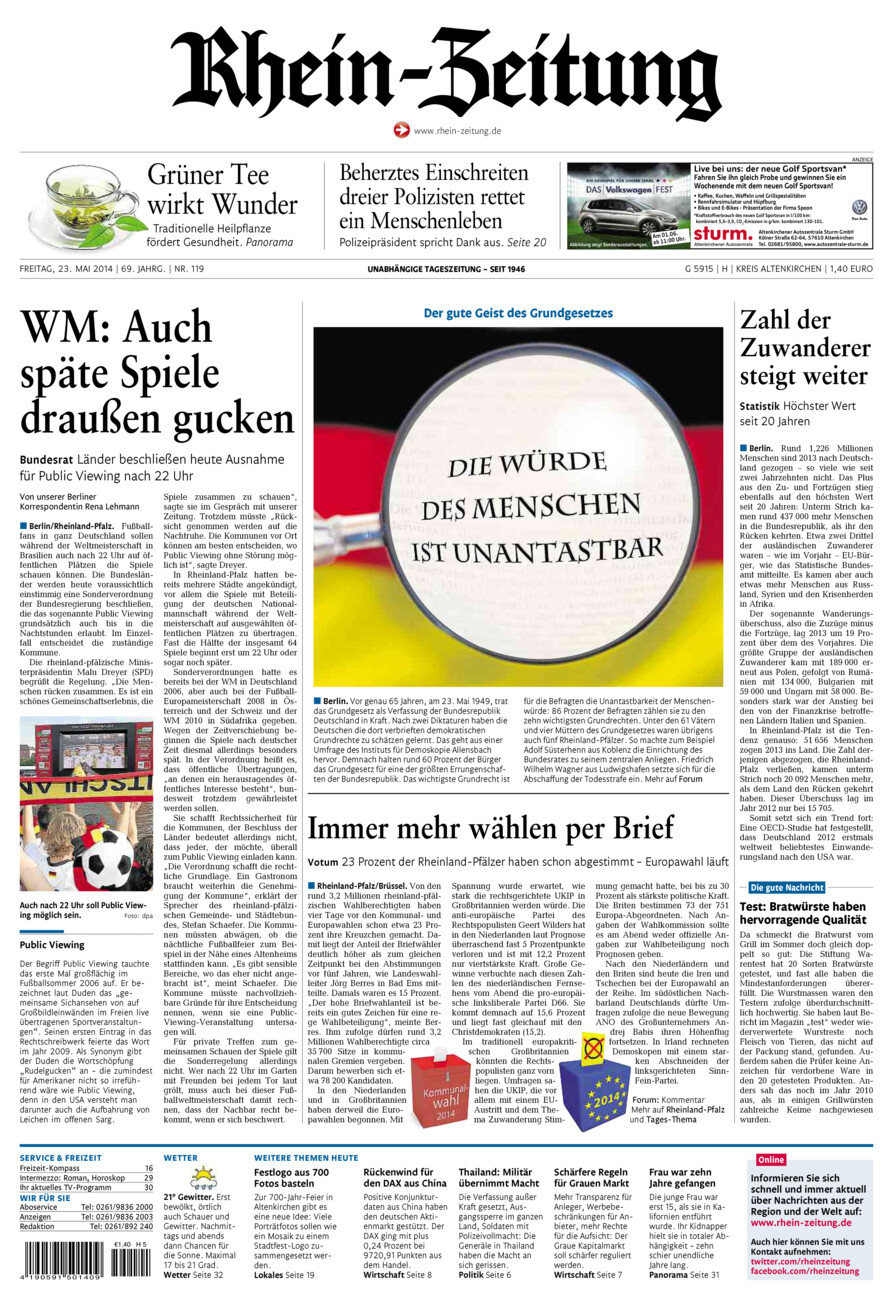 Rhein-Zeitung Kreis Altenkirchen vom Freitag, 23.05.2014