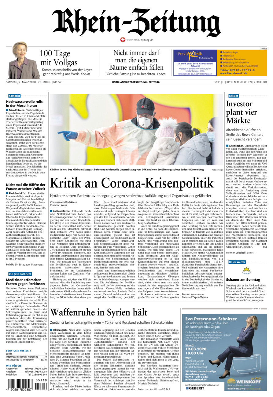 Rhein-Zeitung Kreis Altenkirchen vom Samstag, 07.03.2020