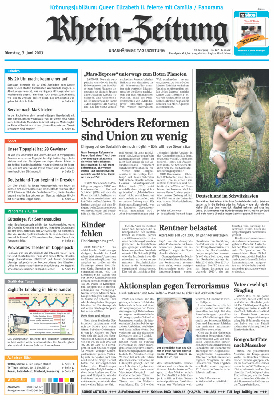 Rhein-Zeitung Kreis Altenkirchen vom Dienstag, 03.06.2003