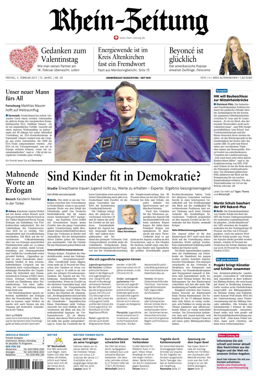 Rhein-Zeitung Kreis Altenkirchen vom Freitag, 03.02.2017