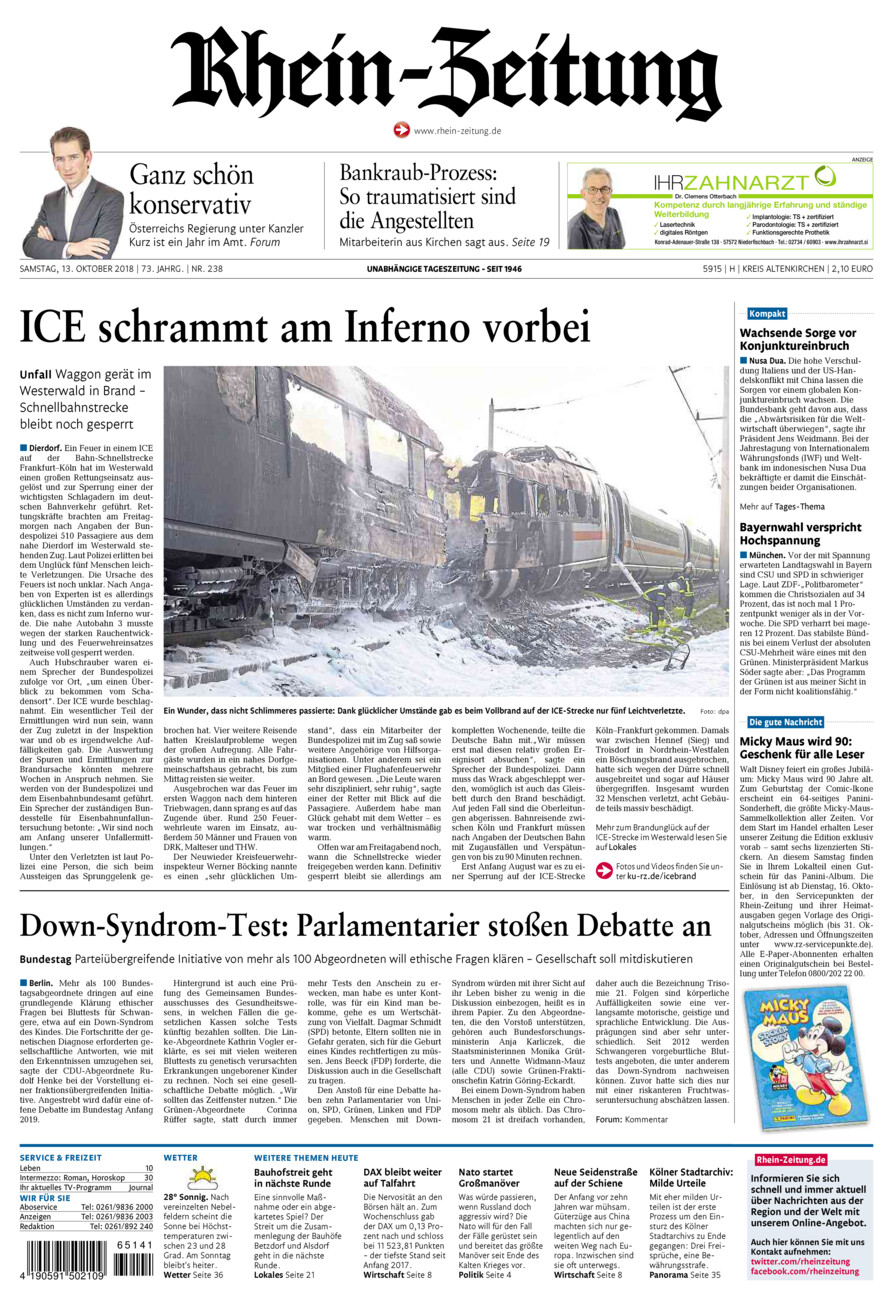 Rhein-Zeitung Kreis Altenkirchen vom Samstag, 13.10.2018