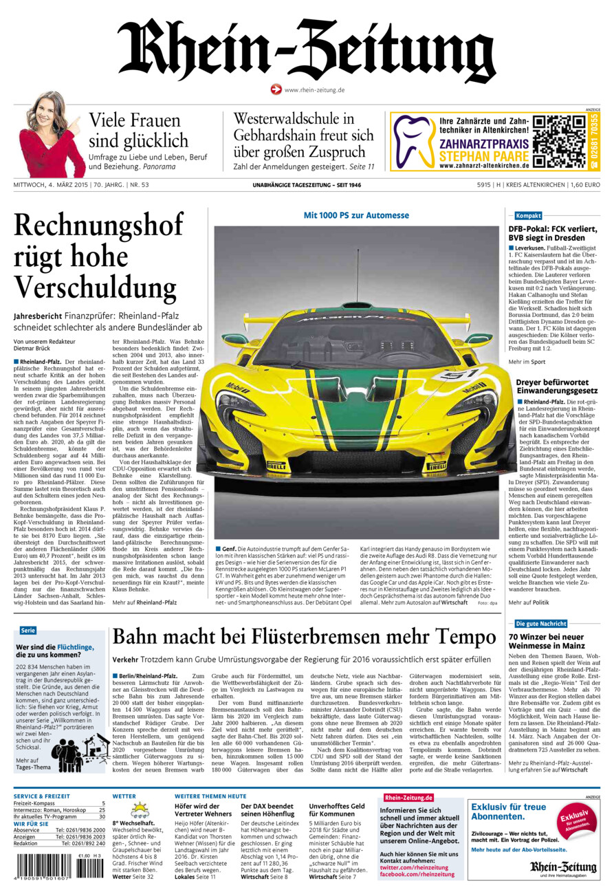 Rhein-Zeitung Kreis Altenkirchen vom Mittwoch, 04.03.2015