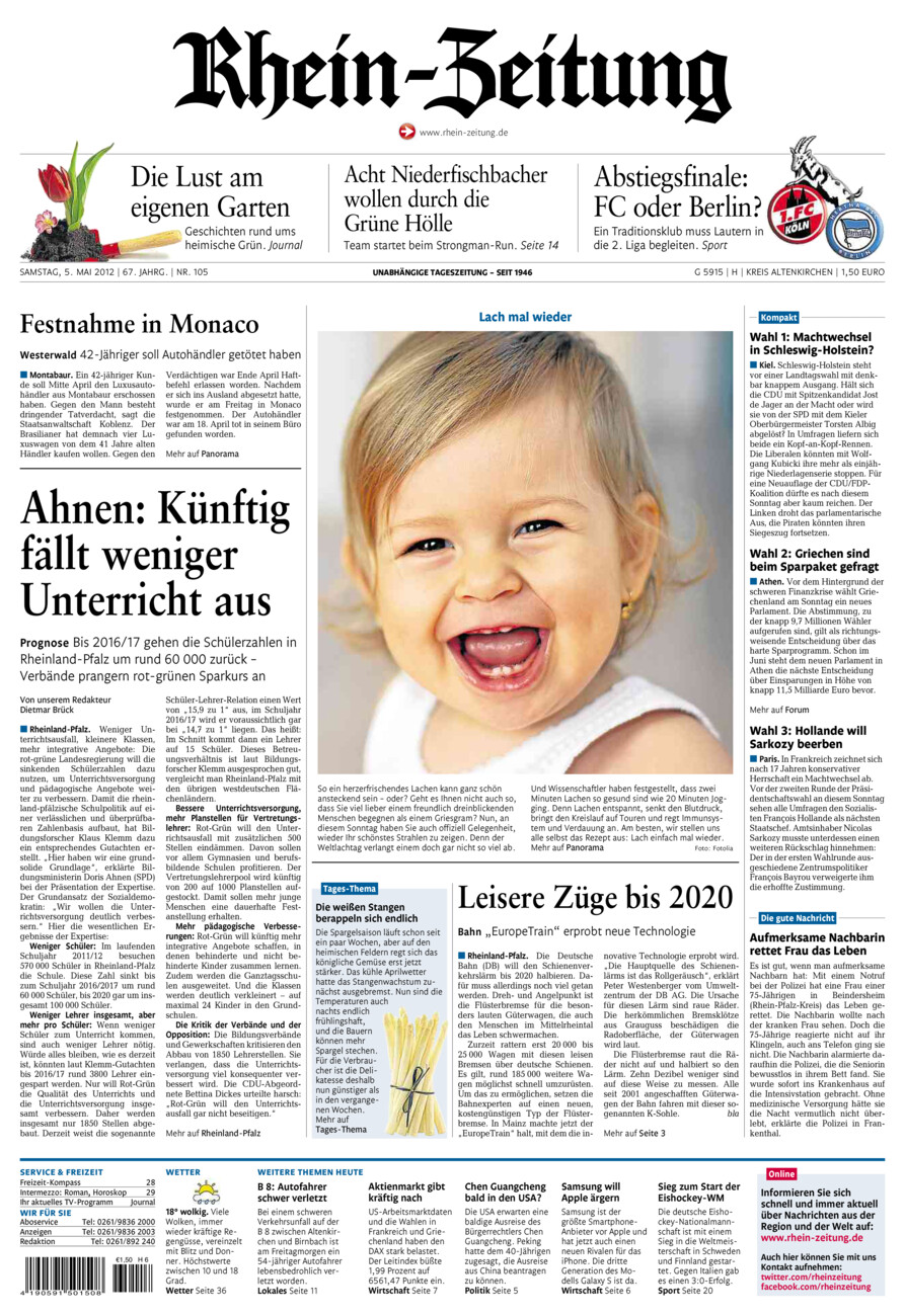 Rhein-Zeitung Kreis Altenkirchen vom Samstag, 05.05.2012