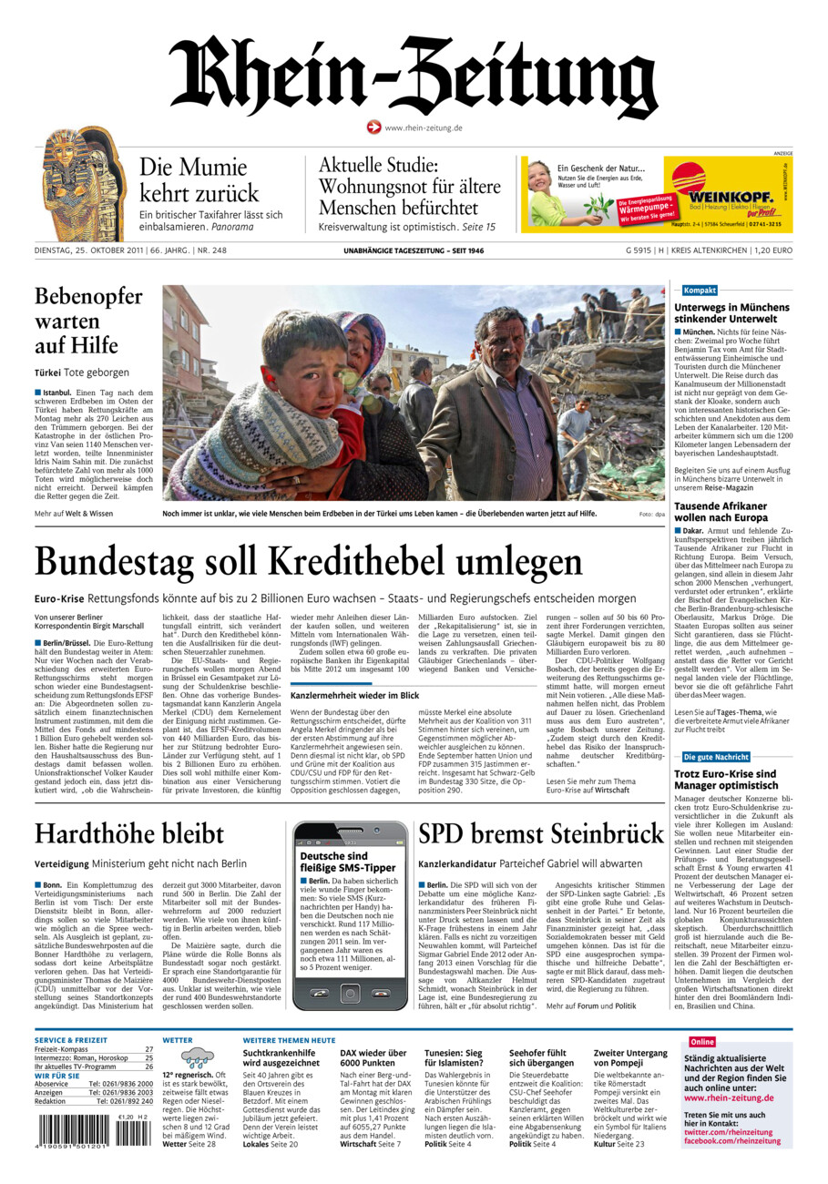 Rhein-Zeitung Kreis Altenkirchen vom Dienstag, 25.10.2011