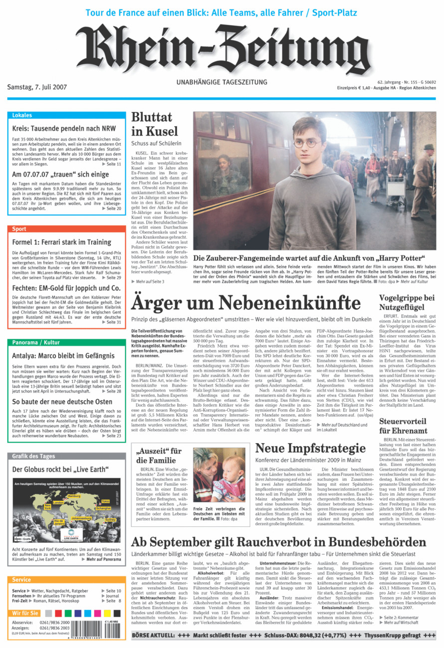 Rhein-Zeitung Kreis Altenkirchen vom Samstag, 07.07.2007