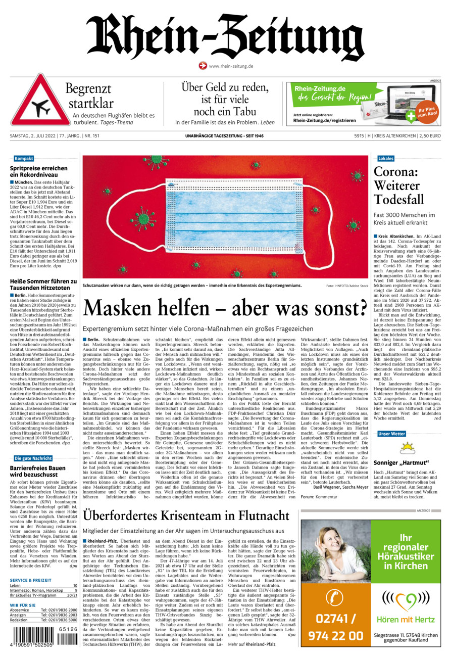 Rhein-Zeitung Kreis Altenkirchen vom Samstag, 02.07.2022