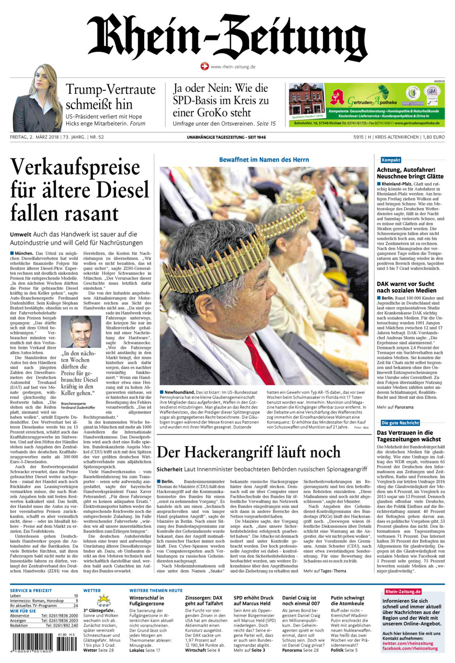 Rhein-Zeitung Kreis Altenkirchen vom Freitag, 02.03.2018