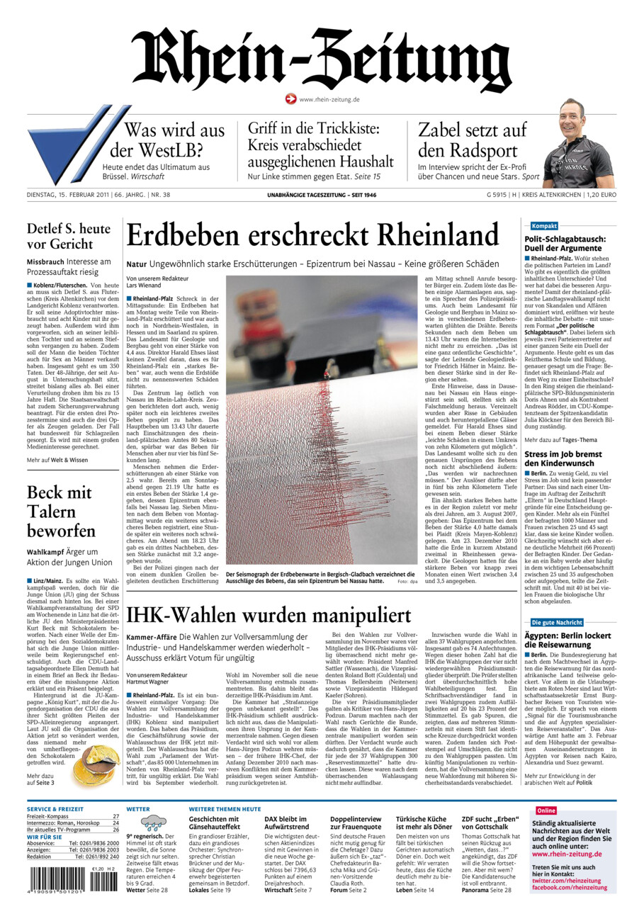 Rhein-Zeitung Kreis Altenkirchen vom Dienstag, 15.02.2011