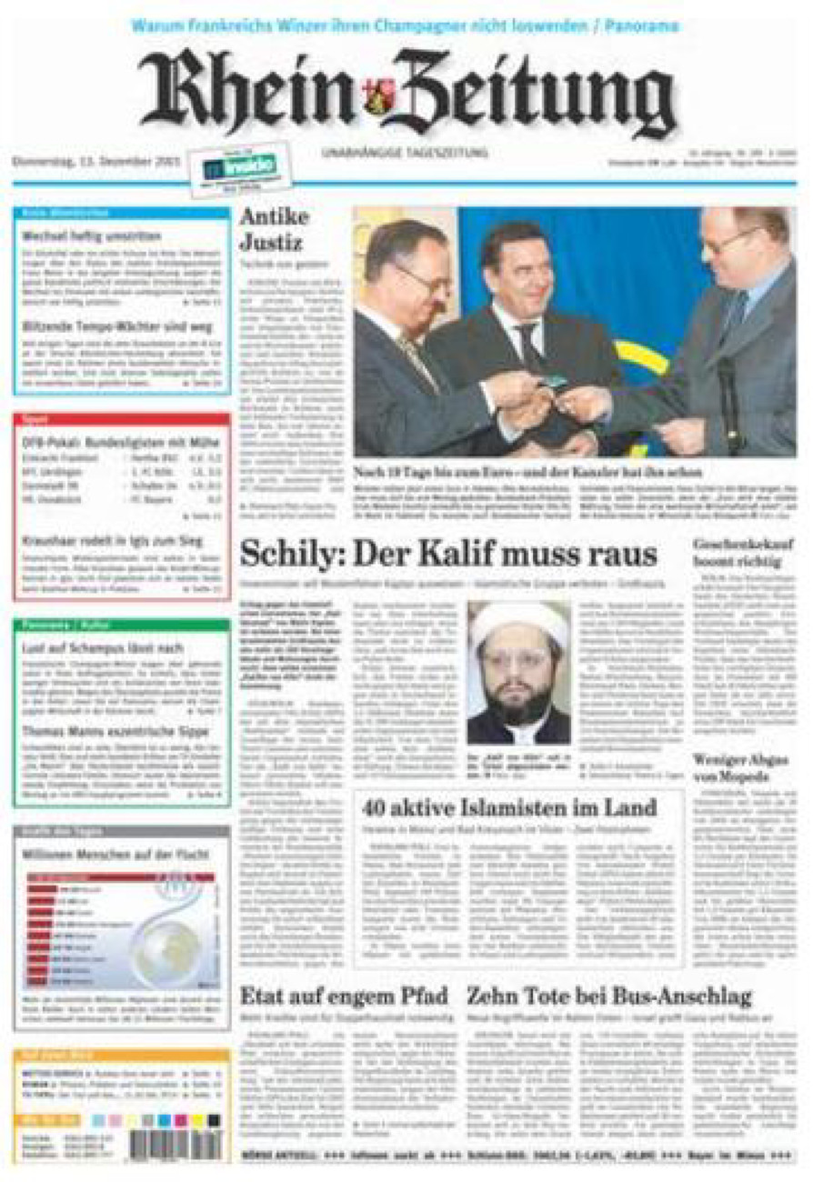 Rhein-Zeitung Kreis Altenkirchen vom Donnerstag, 13.12.2001
