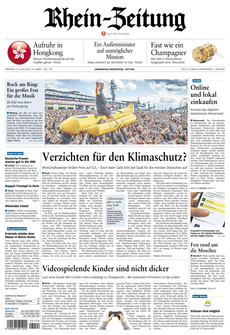 Rhein-Zeitung Kreis Altenkirchen vom Dienstag, 11.06.2019