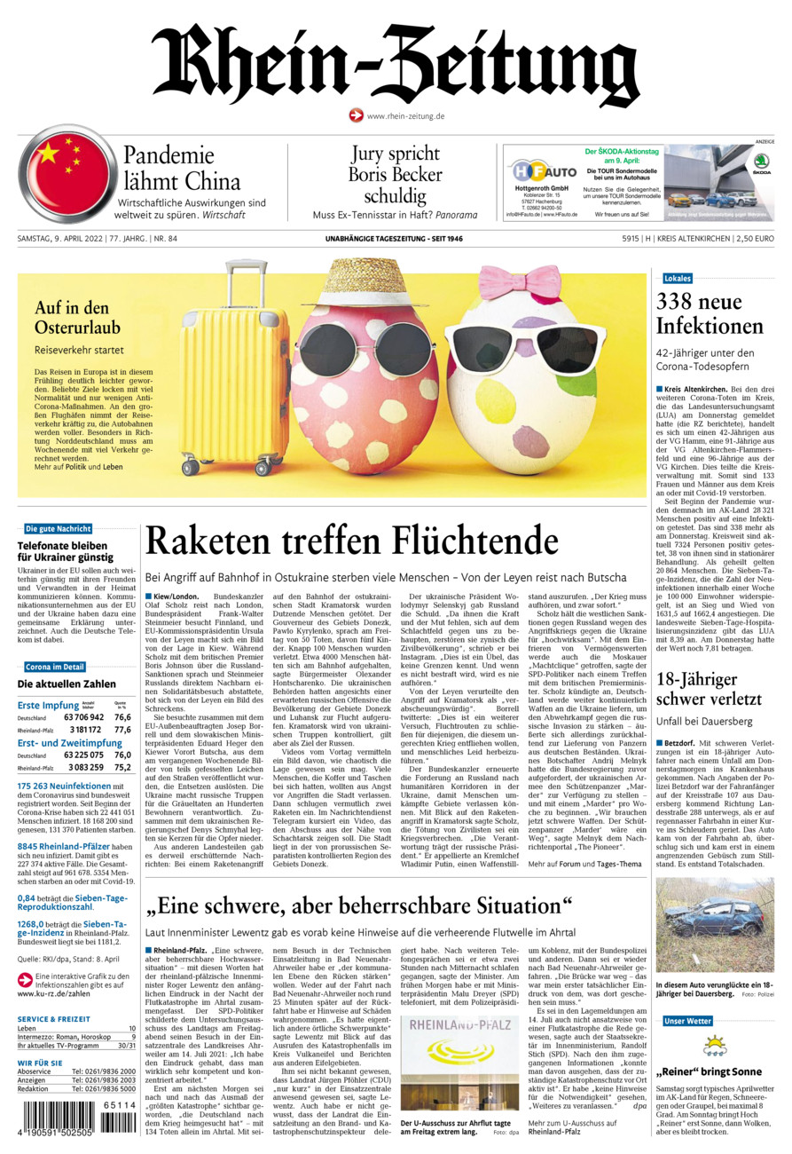 Rhein-Zeitung Kreis Altenkirchen vom Samstag, 09.04.2022