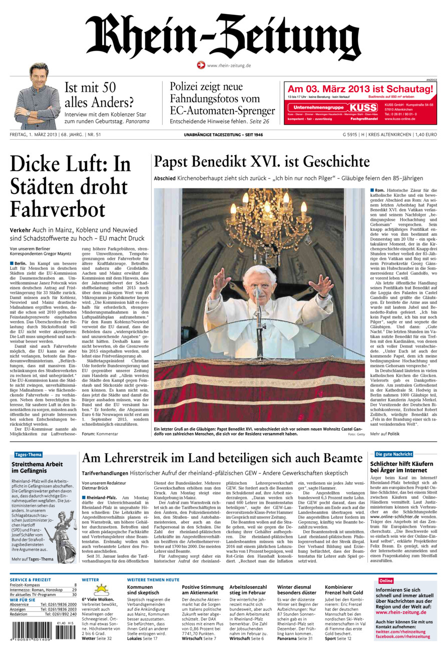 Rhein-Zeitung Kreis Altenkirchen vom Freitag, 01.03.2013