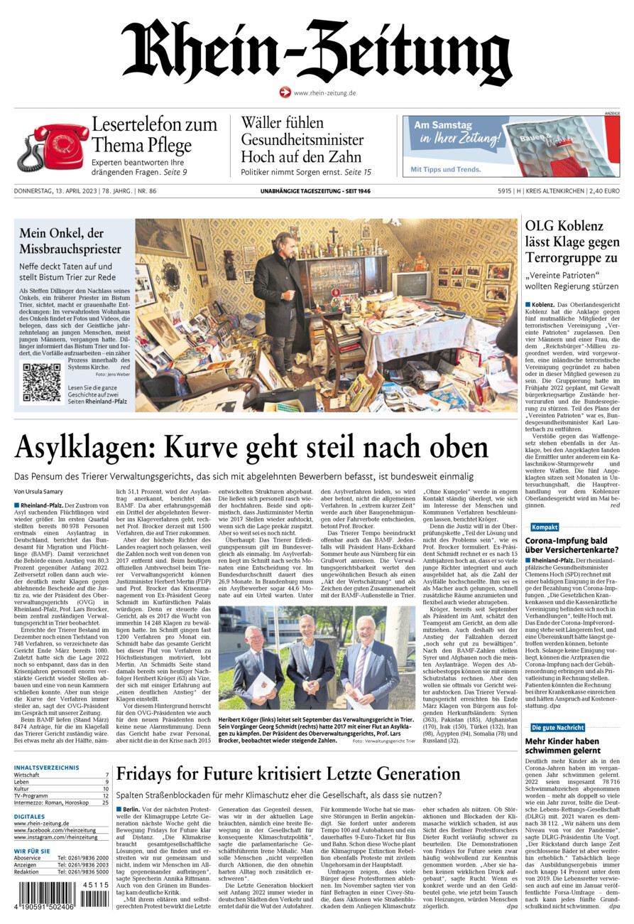 Rhein-Zeitung Kreis Altenkirchen vom Donnerstag, 13.04.2023