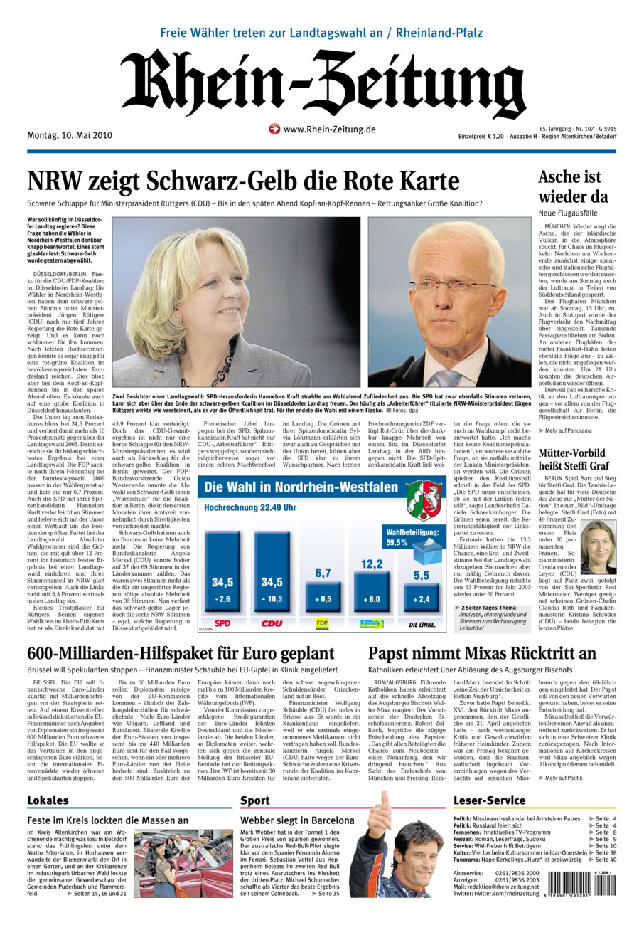Rhein-Zeitung Kreis Altenkirchen vom Montag, 10.05.2010