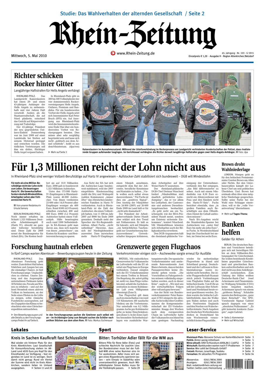 Rhein-Zeitung Kreis Altenkirchen vom Mittwoch, 05.05.2010
