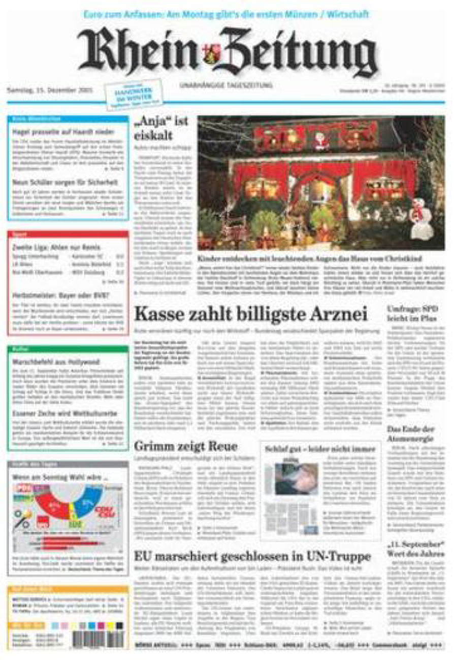 Rhein-Zeitung Kreis Altenkirchen vom Samstag, 15.12.2001