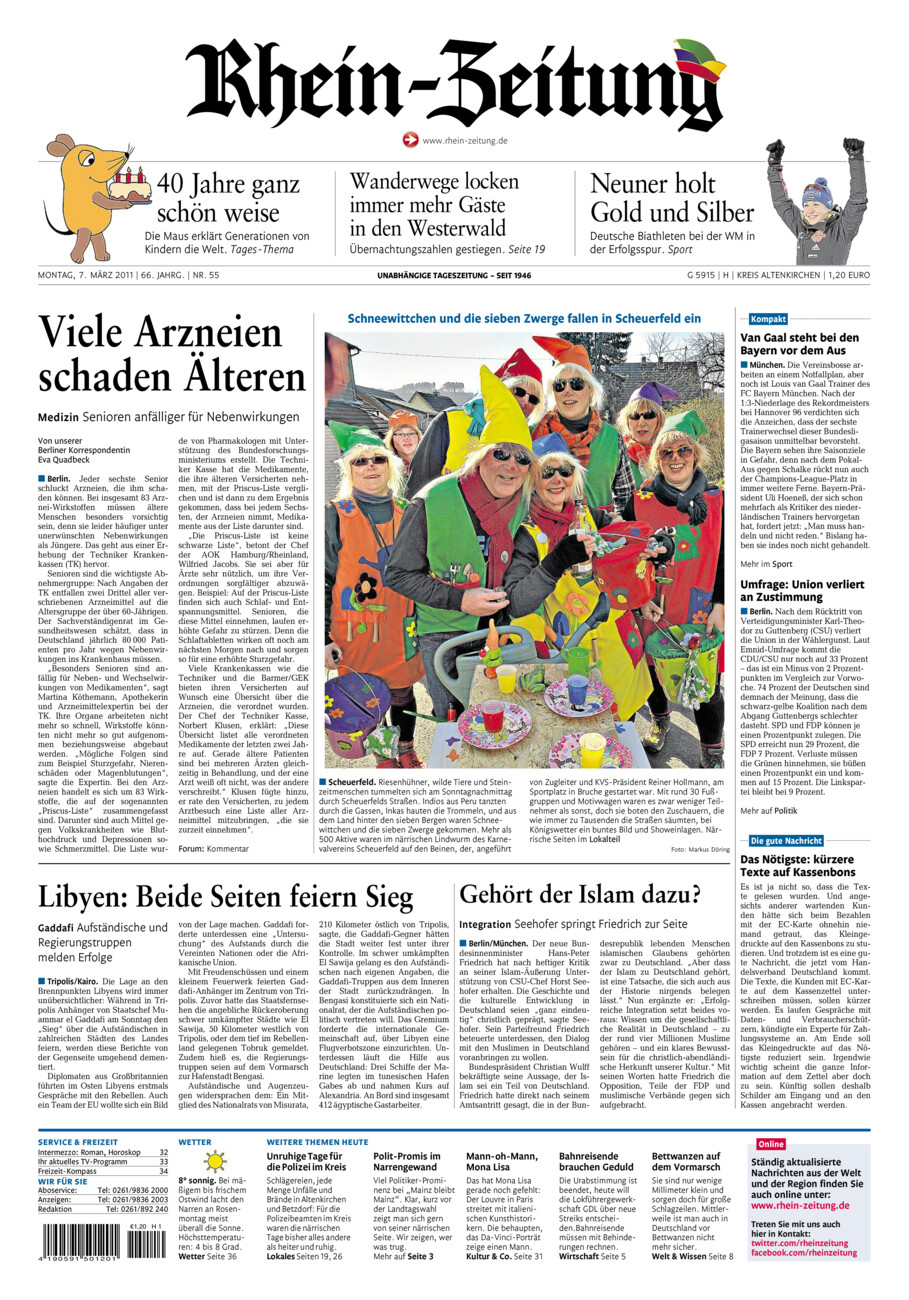Rhein-Zeitung Kreis Altenkirchen vom Montag, 07.03.2011