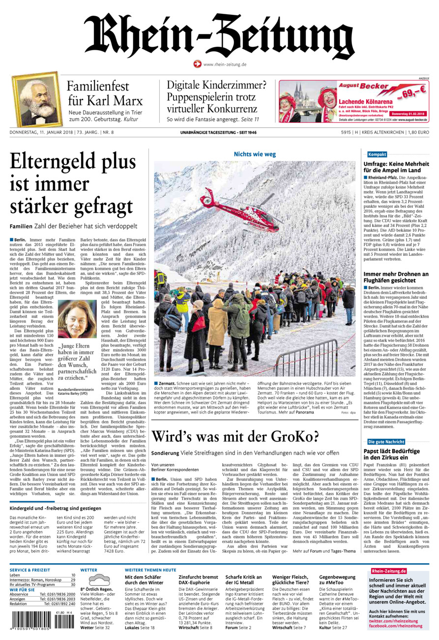 Rhein-Zeitung Kreis Altenkirchen vom Donnerstag, 11.01.2018