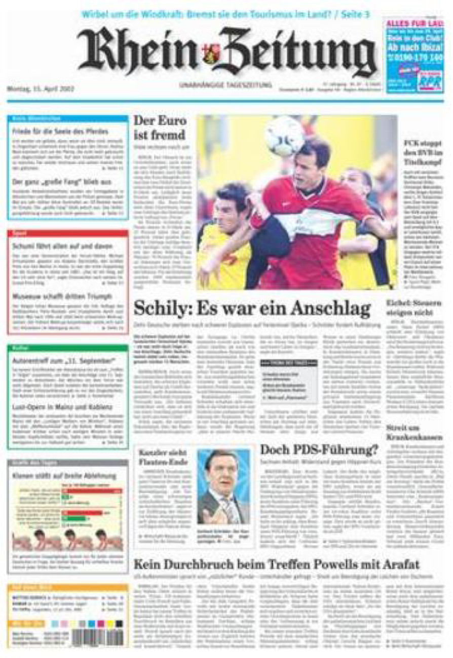 Rhein-Zeitung Kreis Altenkirchen vom Montag, 15.04.2002