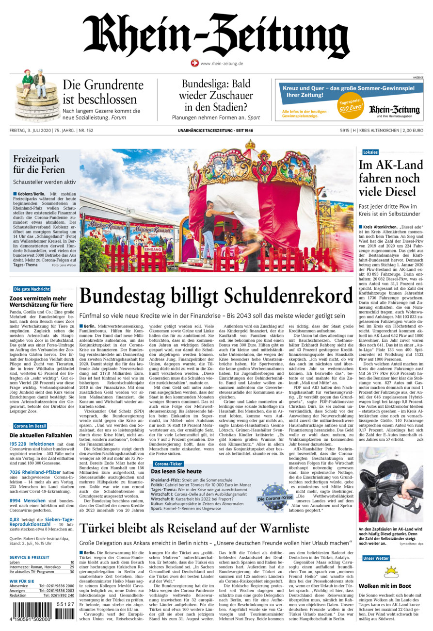 Rhein-Zeitung Kreis Altenkirchen vom Freitag, 03.07.2020