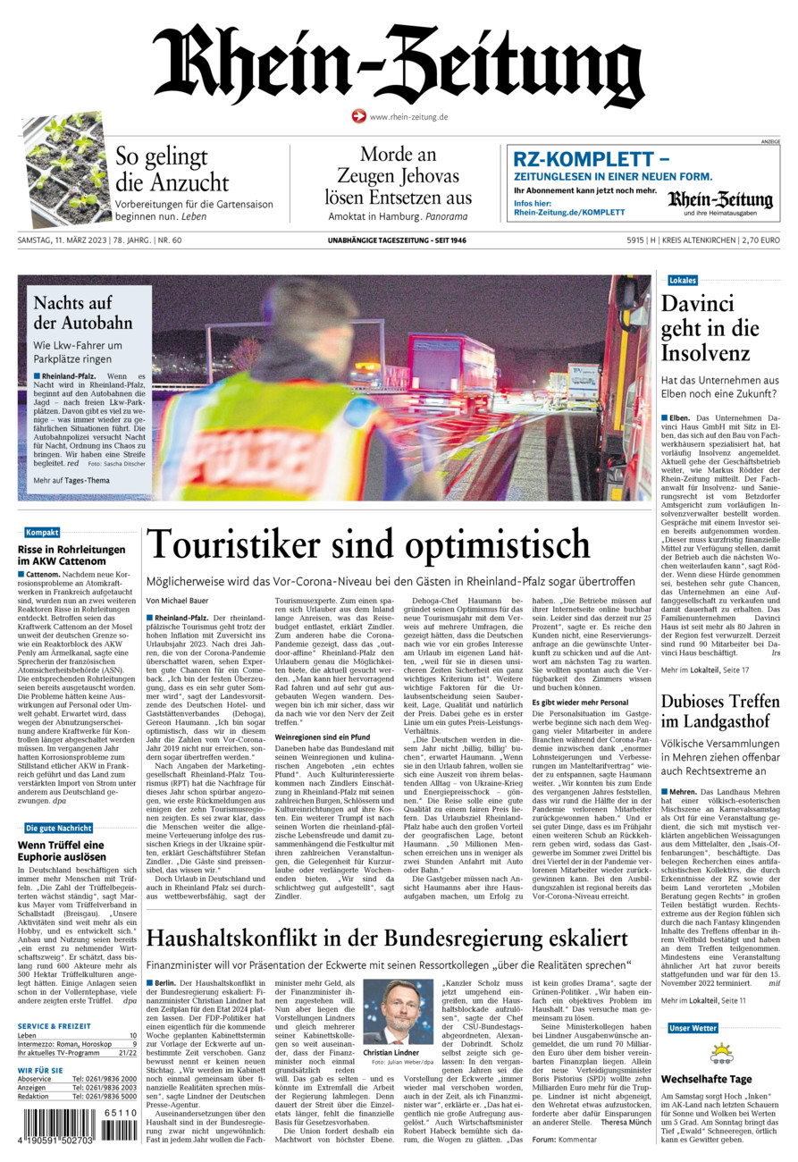 Rhein-Zeitung Kreis Altenkirchen vom Samstag, 11.03.2023
