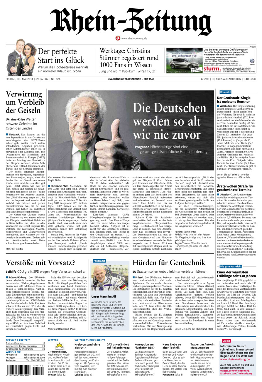Rhein-Zeitung Kreis Altenkirchen vom Freitag, 30.05.2014