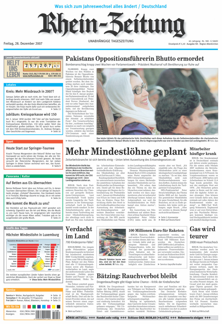 Rhein-Zeitung Kreis Altenkirchen vom Freitag, 28.12.2007